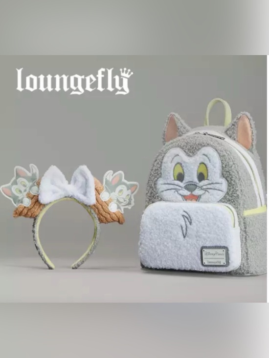 Loungefly Pinocchio Figaro Plush Backpack with matching Ears Headband main image 6